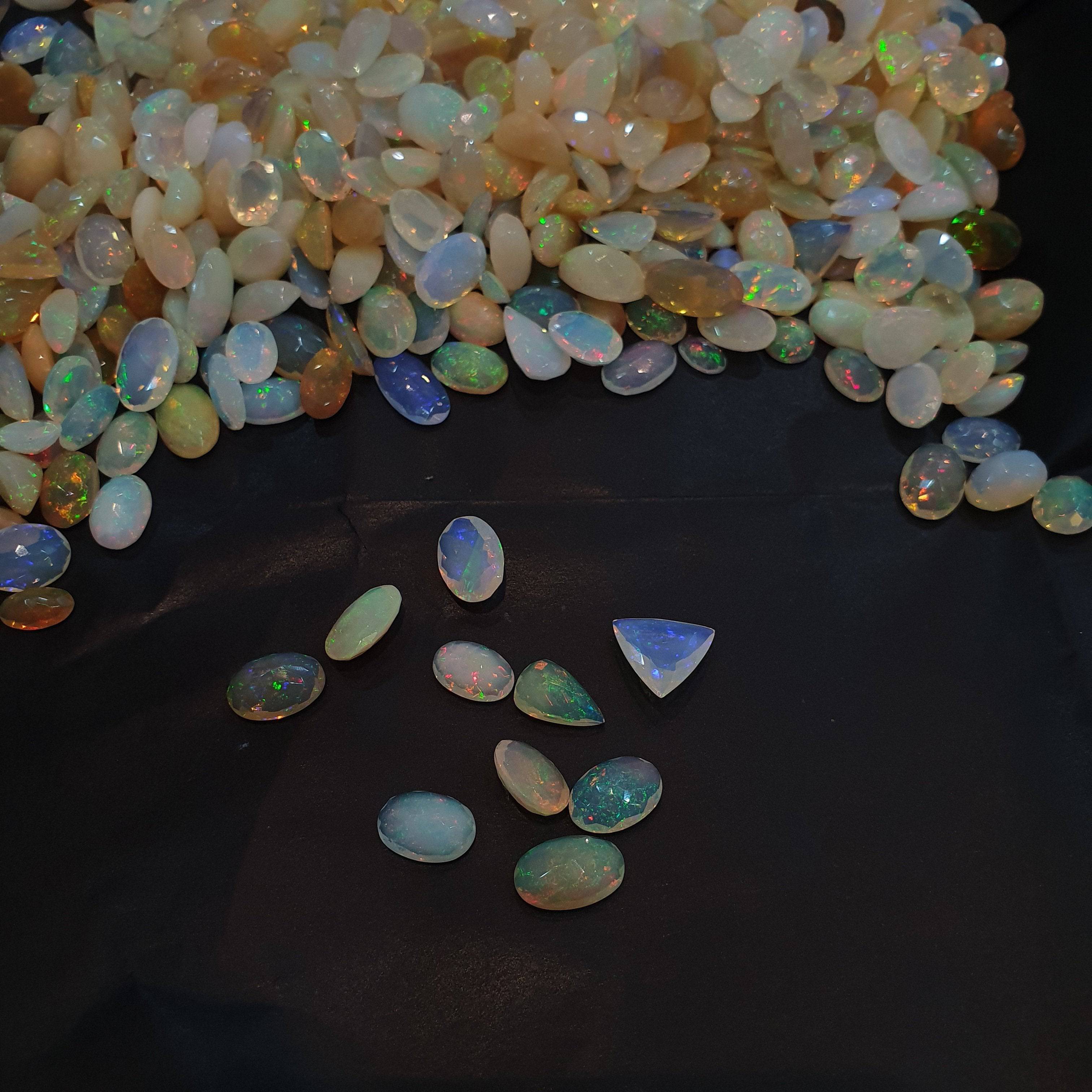 10 Pcs Natural Faceted Opals 10-13mm Size random - The LabradoriteKing