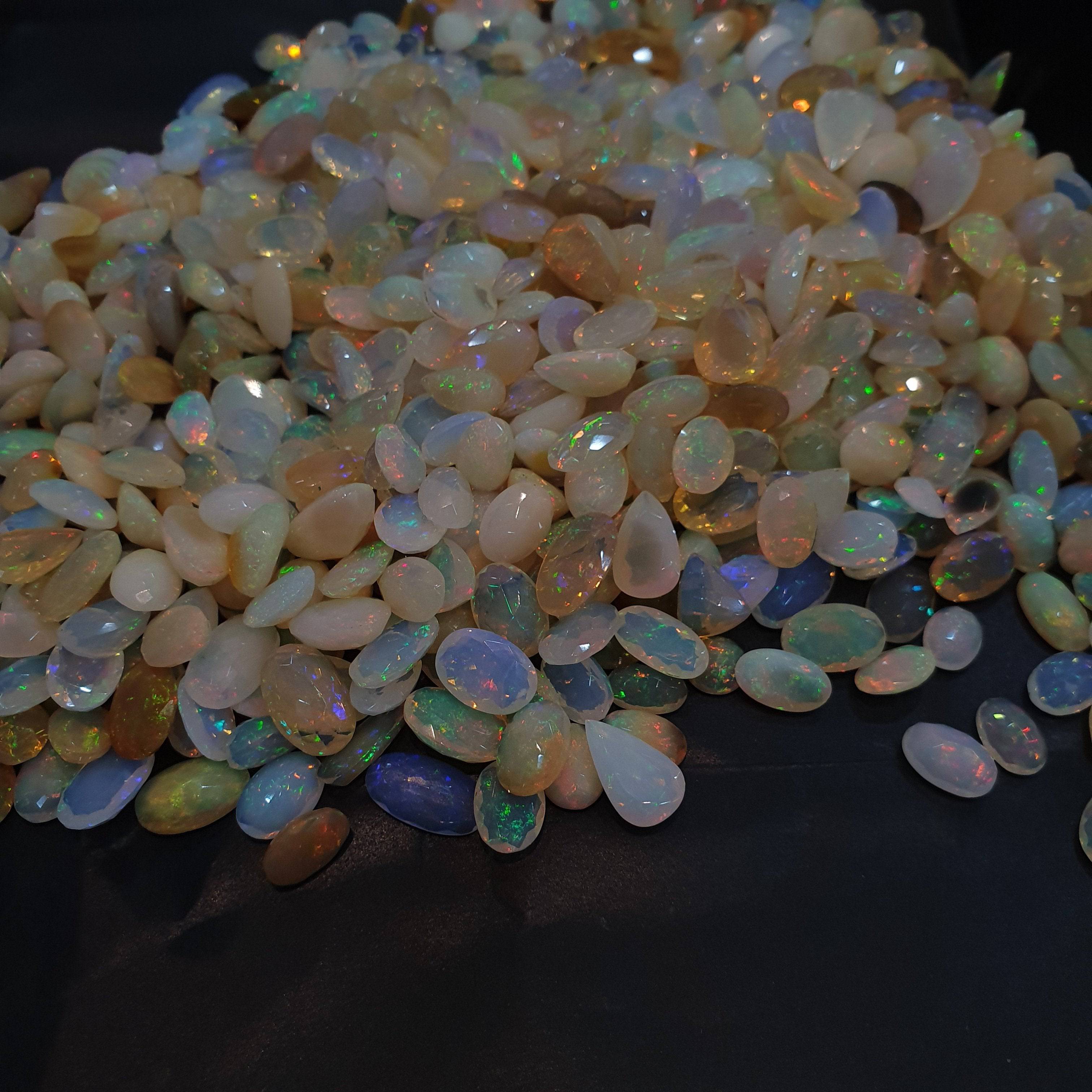 10 Pcs Natural Faceted Opals 10-13mm Size random - The LabradoriteKing