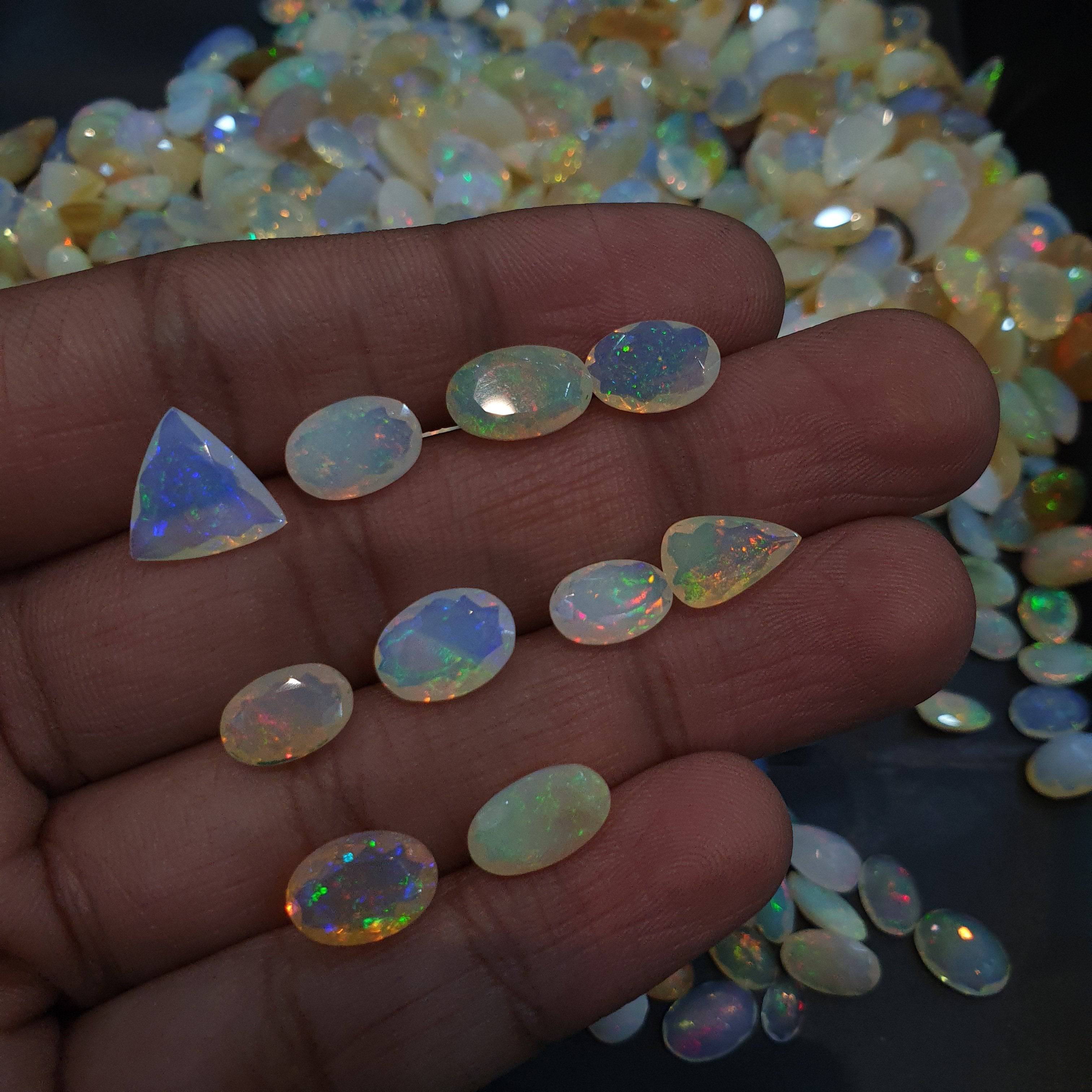 10 Pcs Natural Faceted Opals 10-13mm Size random - The LabradoriteKing