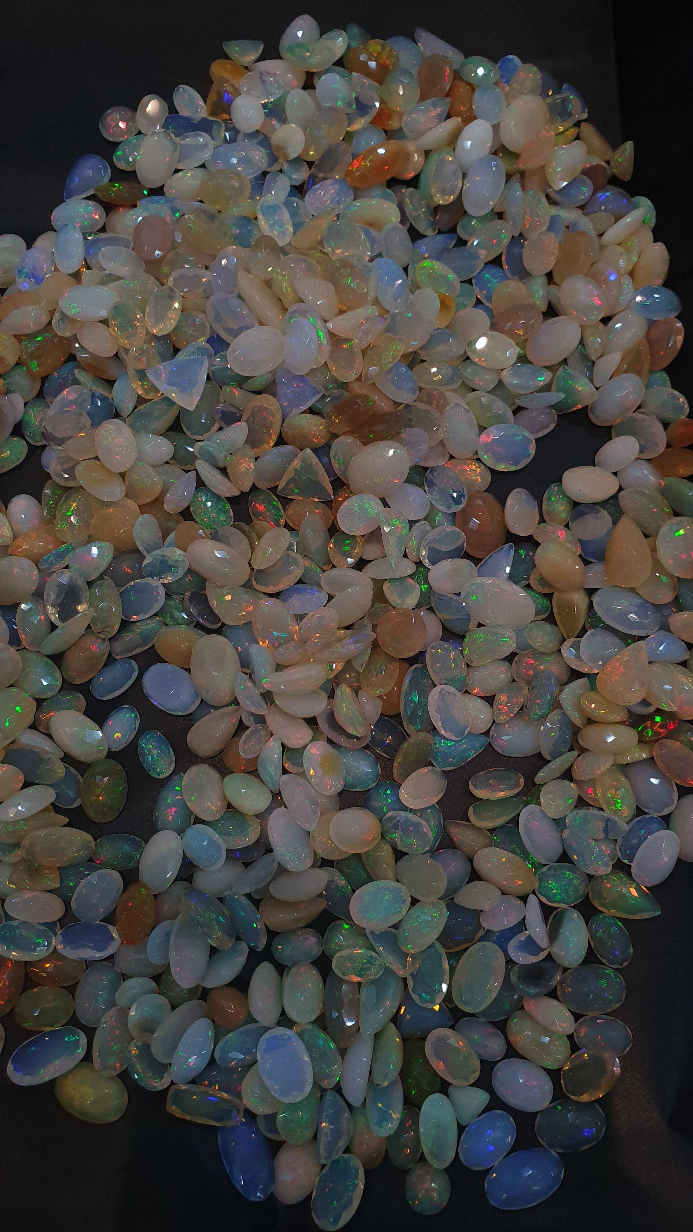 10 Pcs Natural Faceted Opals 10-13mm Size random - The LabradoriteKing