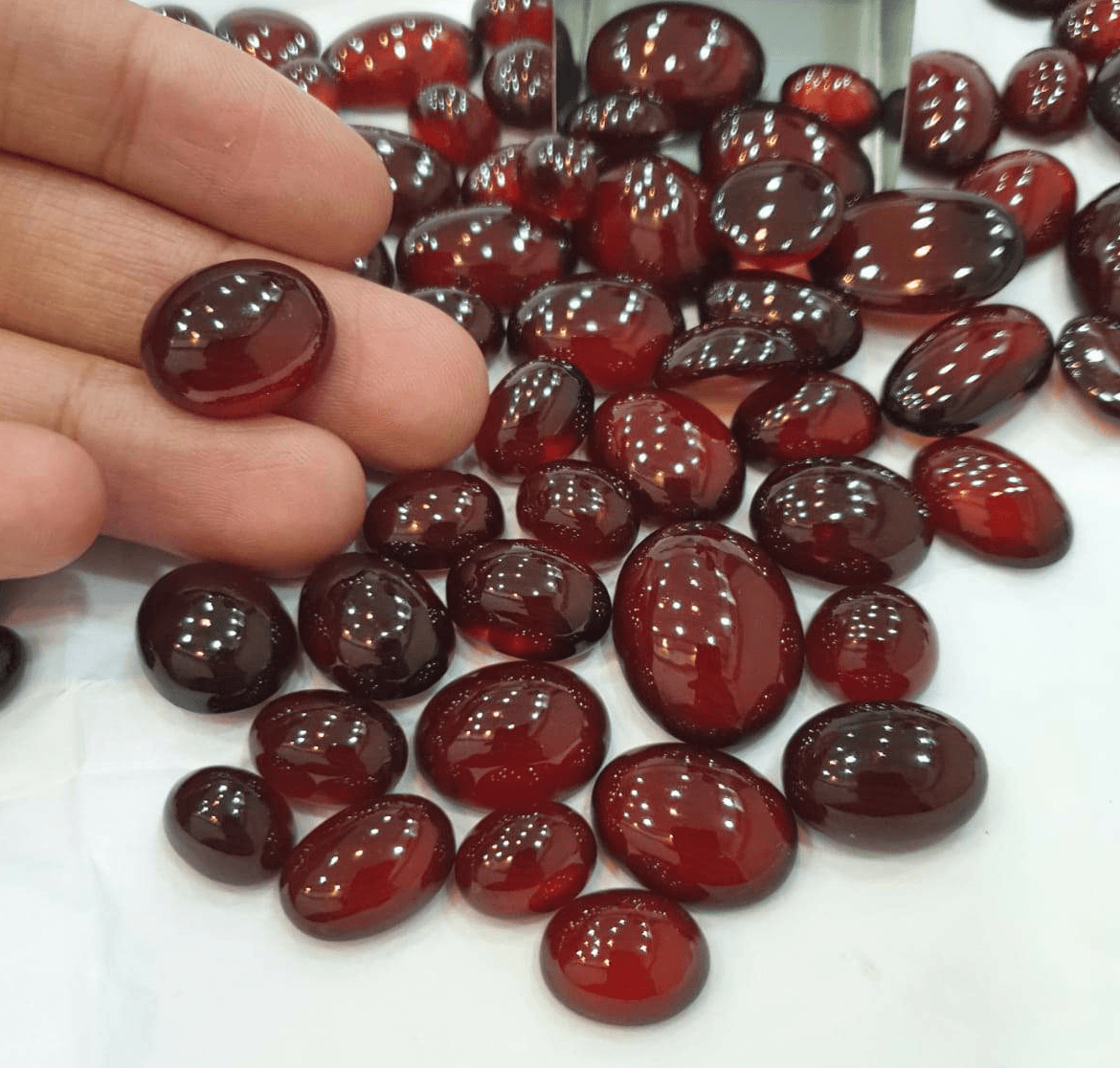 10 Pcs Natural Garnet Cabochons TOP quality Mozambique - The LabradoriteKing