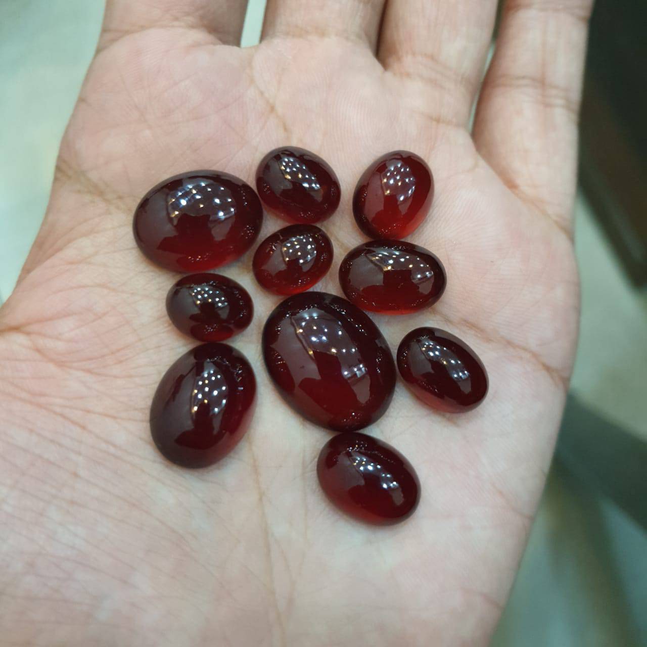 10 Pcs Natural Garnet Cabochons TOP quality Mozambique - The LabradoriteKing