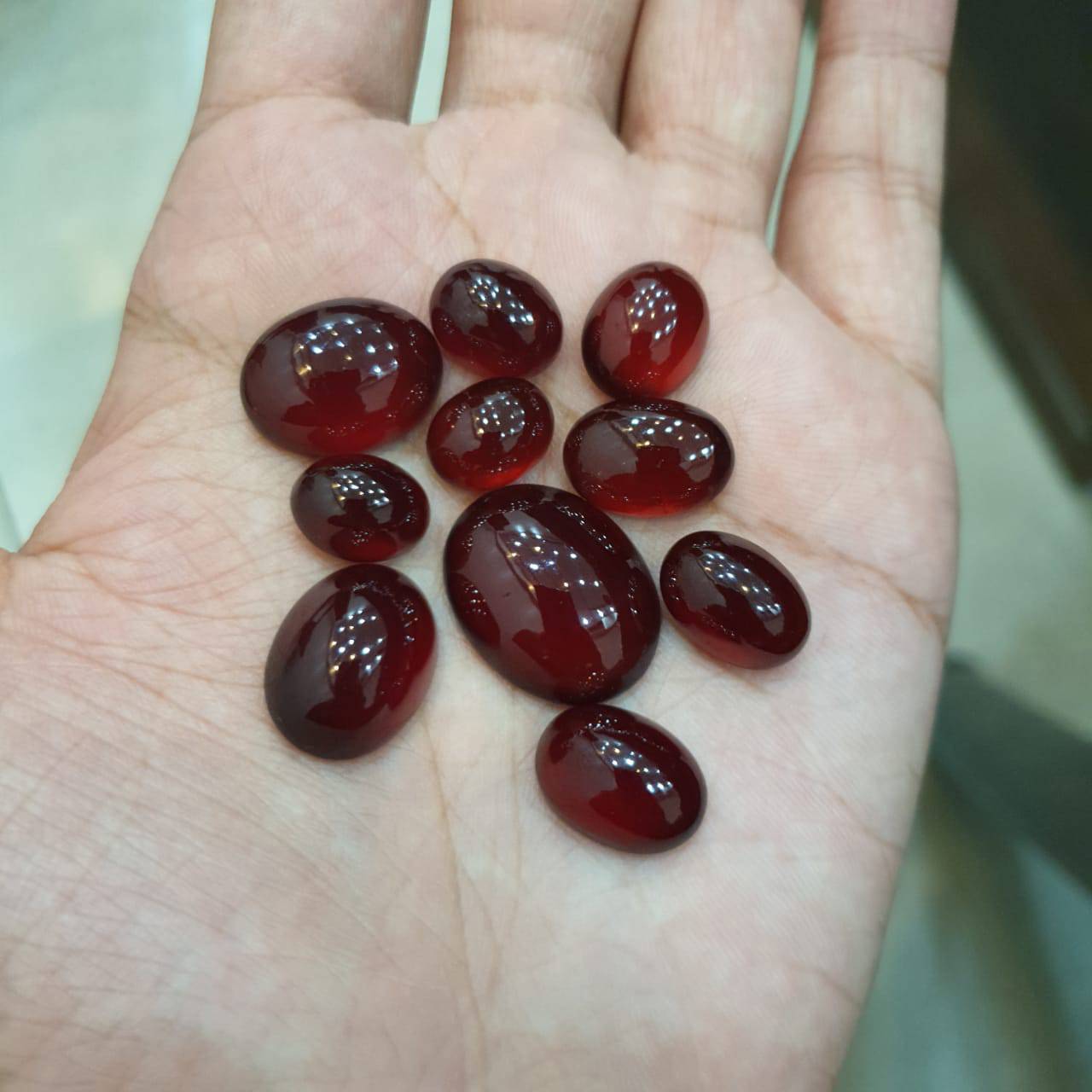 10 Pcs Natural Garnet Cabochons TOP quality Mozambique - The LabradoriteKing