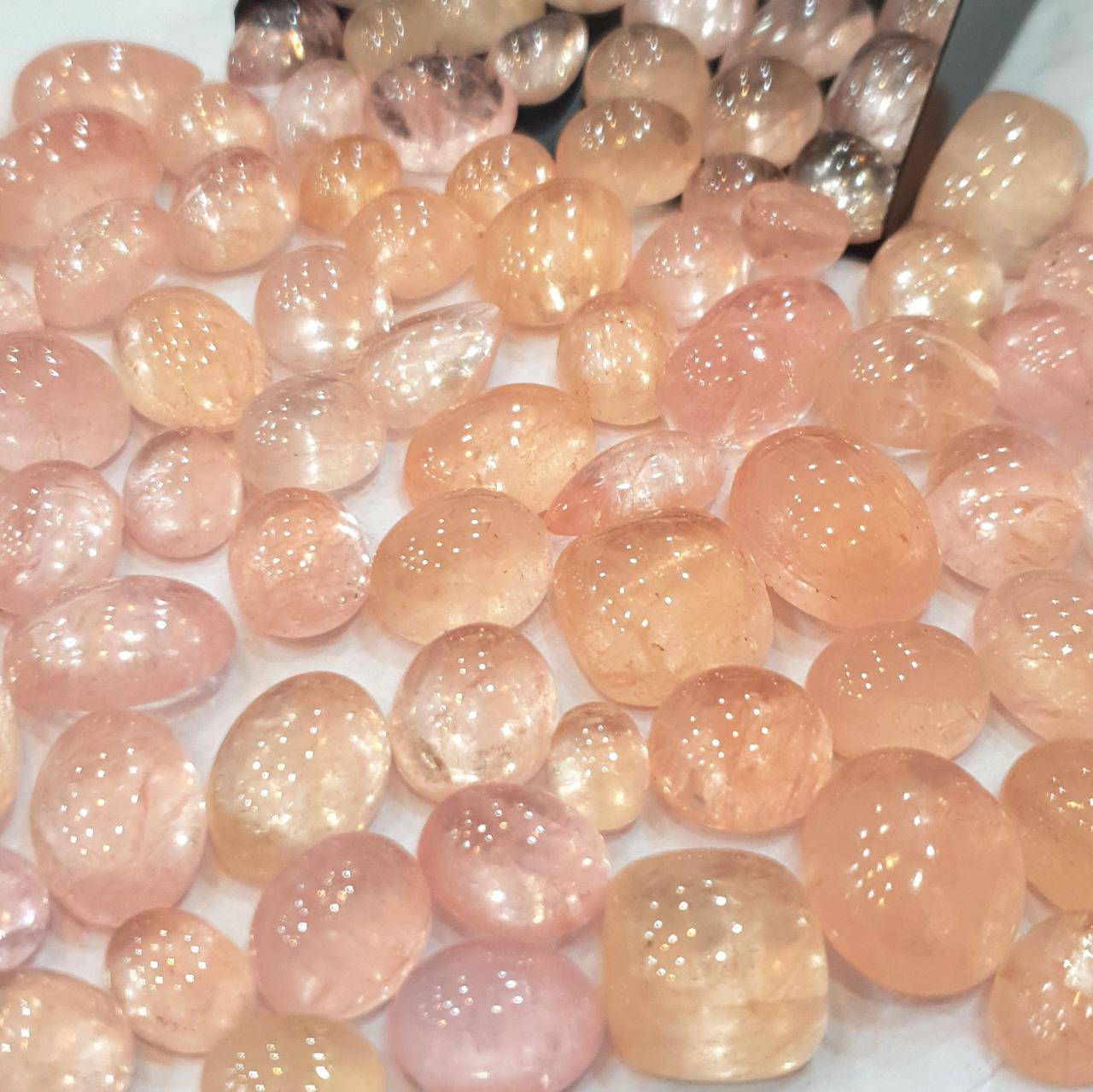 10 Pcs Natural Morganite mix shapes | 8-14mm | Peach and Pink - The LabradoriteKing