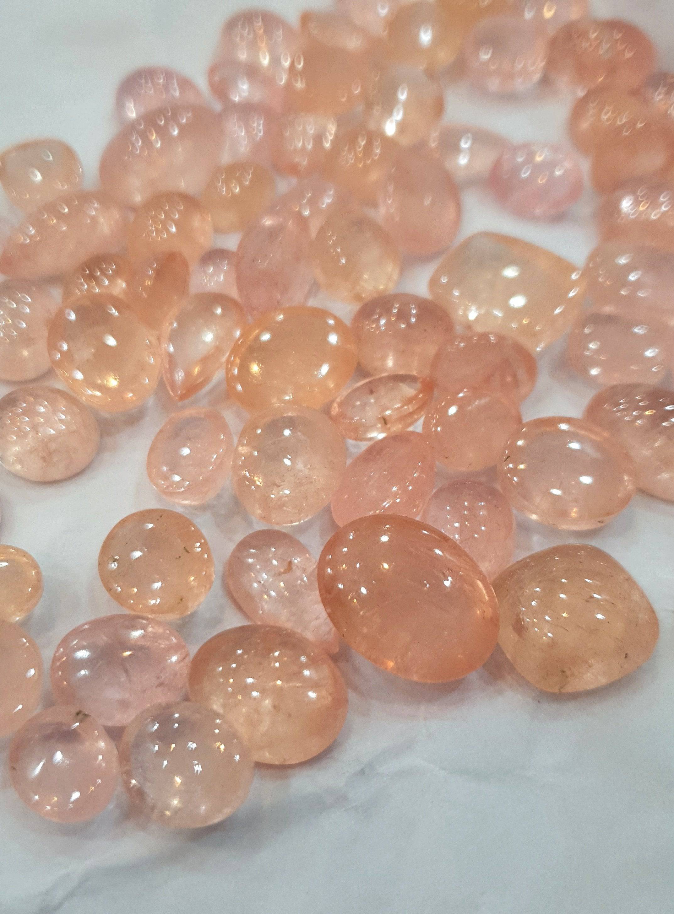 10 Pcs Natural Morganite mix shapes | 8-14mm | Peach and Pink - The LabradoriteKing