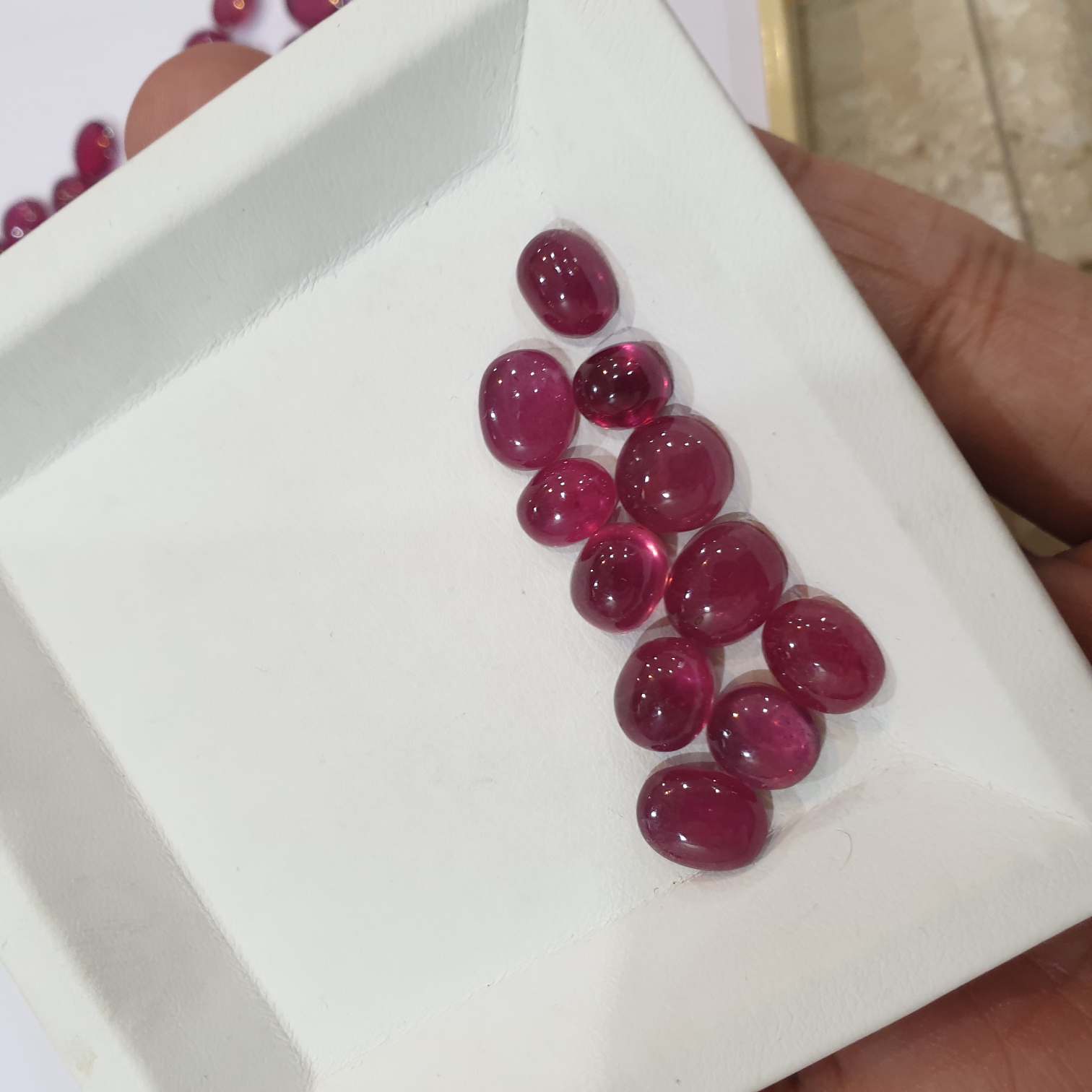 10 Pcs Natural Ruby Cabochons Big Sizes 8-11mm Ovals African Mined - The LabradoriteKing