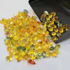 10 Pcs of Natural Sapphire Briolettes: Yellow , Orange and Blue Top drilled - The LabradoriteKing