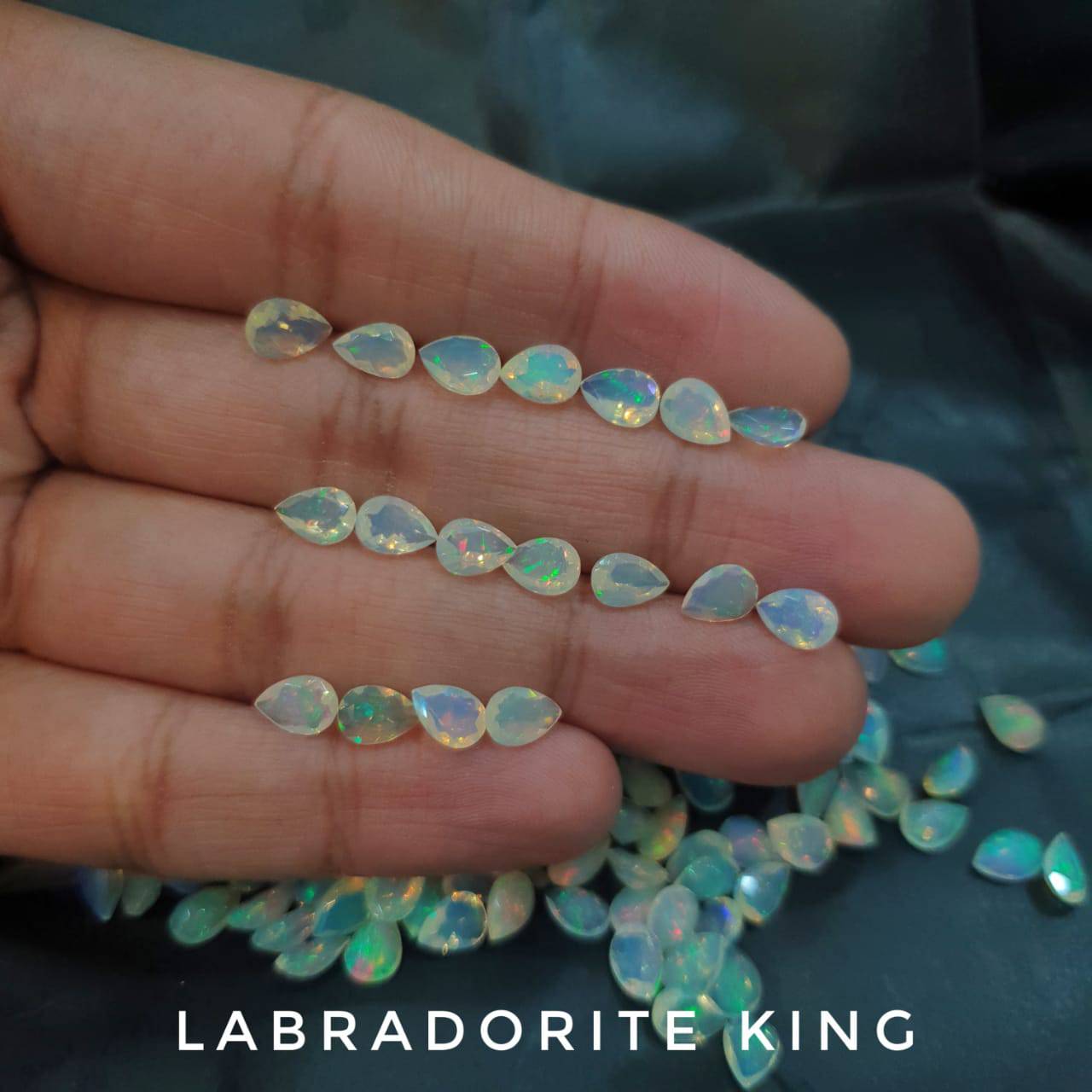 10 Pcs Opal Faceted Pears | Natural Opal 7x5mm Calibrated - The LabradoriteKing