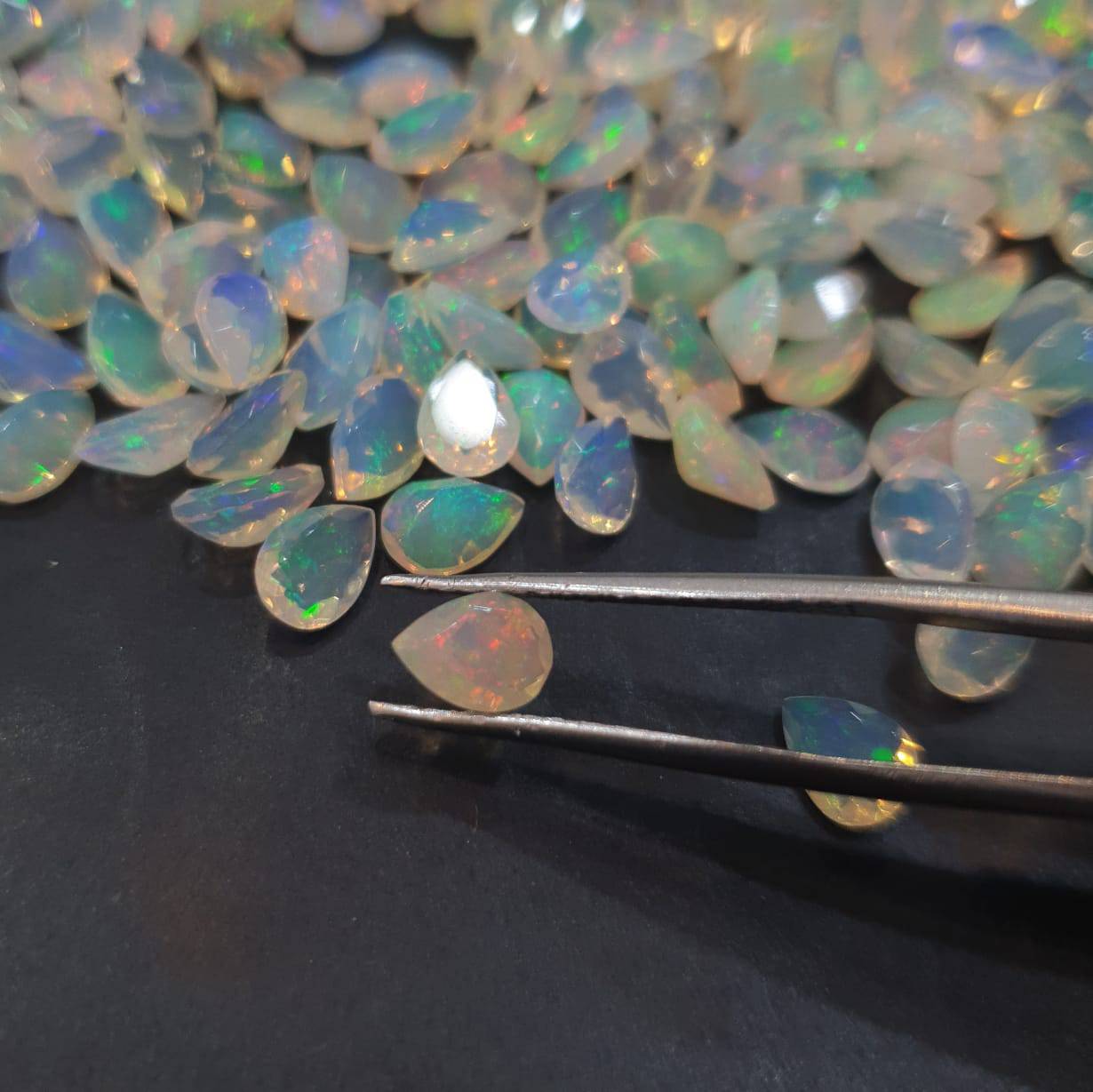 10 Pcs Opal Faceted Pears | Natural Opal 7x5mm Calibrated - The LabradoriteKing