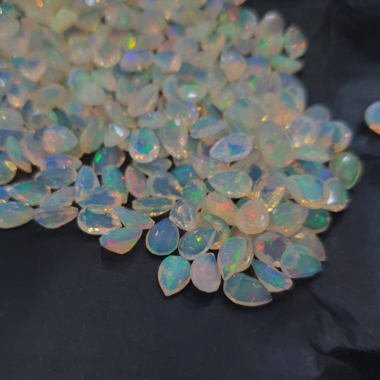 10 Pcs Opal Faceted Pears | Natural Opal 7x5mm Calibrated - The LabradoriteKing