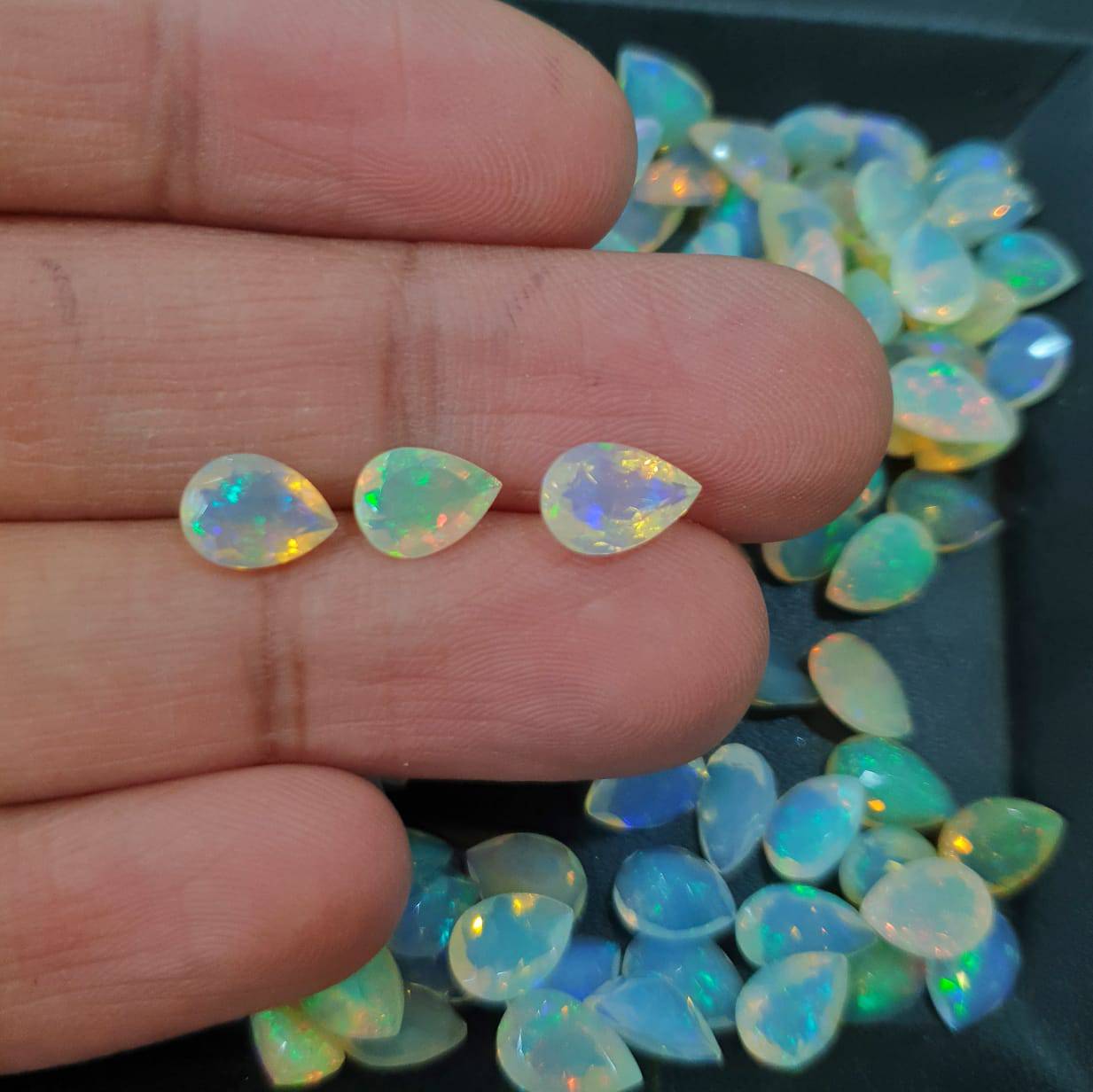 10 Pcs Opal Pears 8-9mm | Faceted Flawless Grade - The LabradoriteKing