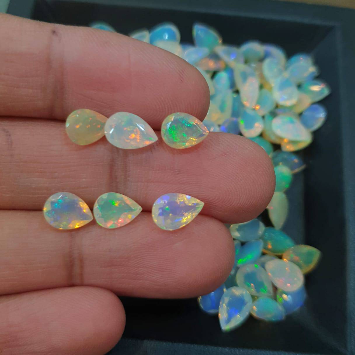 10 Pcs Opal Pears 8-9mm | Faceted Flawless Grade - The LabradoriteKing