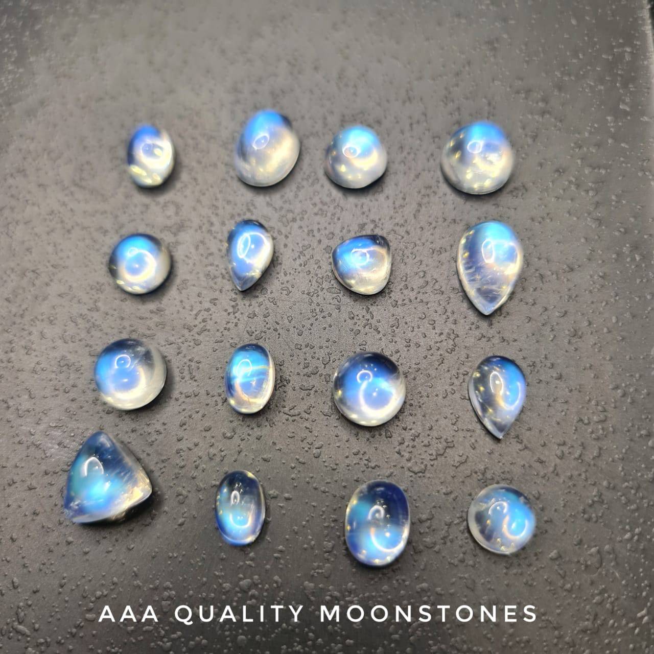 10 Pcs Rainbow Moonstone Cabochons | 7-10mm | AAA Quality - The LabradoriteKing