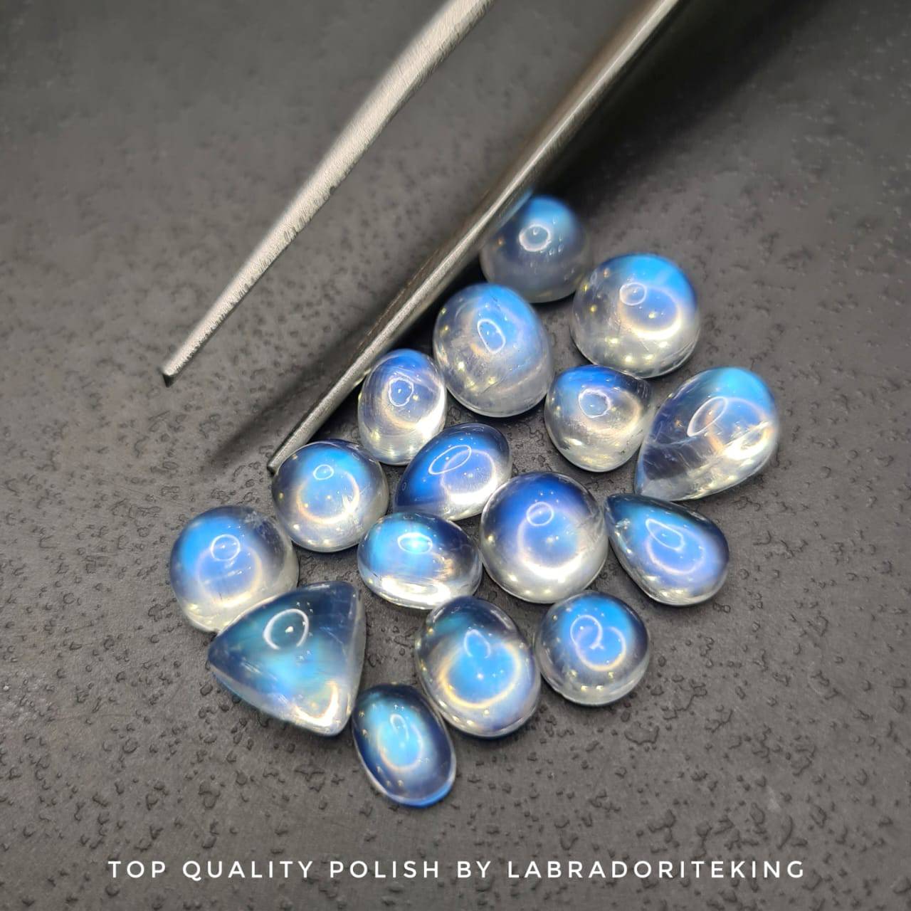 10 Pcs Rainbow Moonstone Cabochons | 7-10mm | AAA Quality - The LabradoriteKing