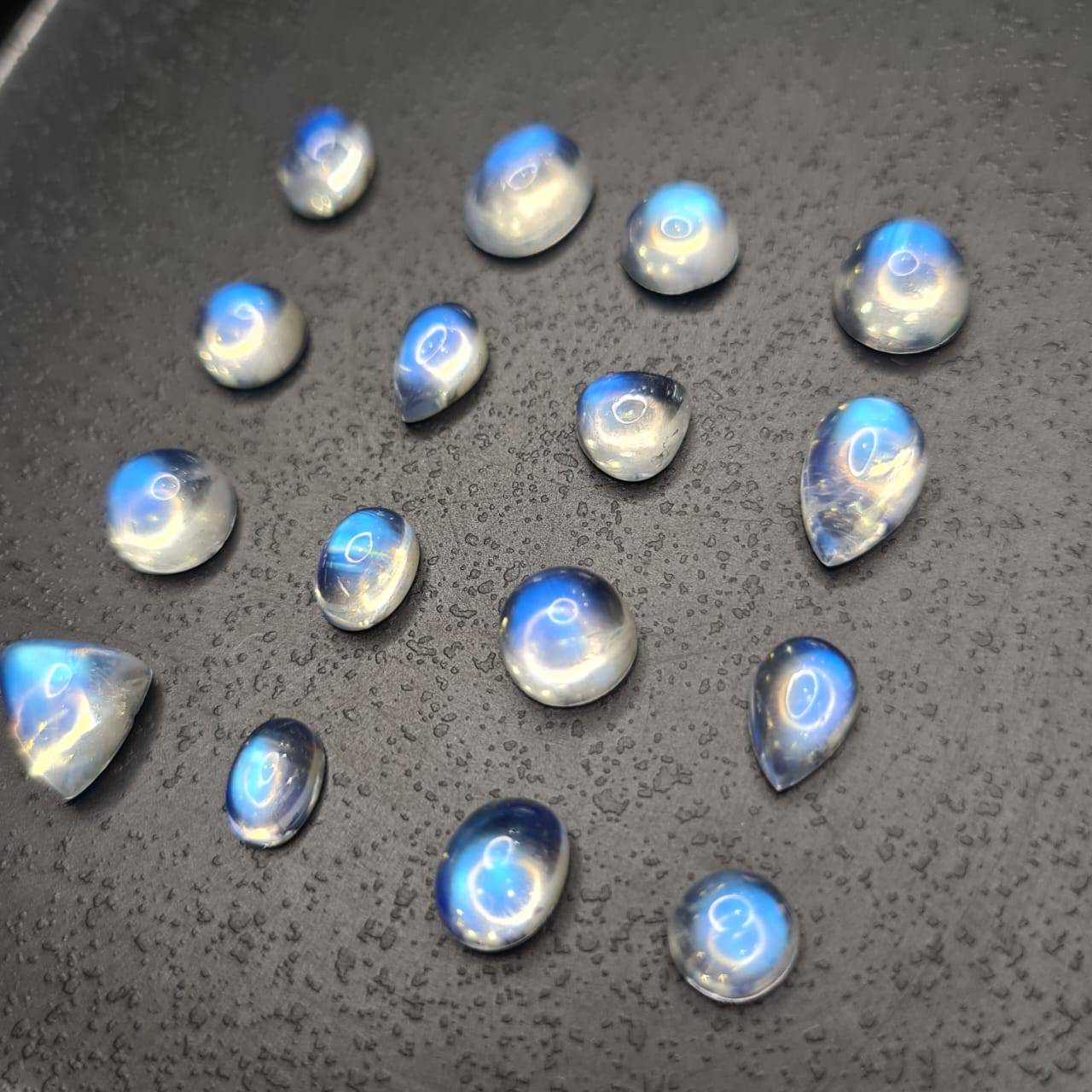 10 Pcs Rainbow Moonstone Cabochons | 7-10mm | AAA Quality - The LabradoriteKing