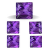 Natural Amethyst Faceted Gemstone I  Size 5-6mm, Shape: Square - The LabradoriteKing