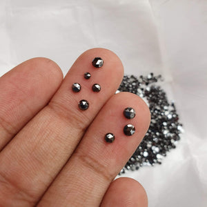 10pcs Black Diamond Natural Rosecut Flat backs - The LabradoriteKing