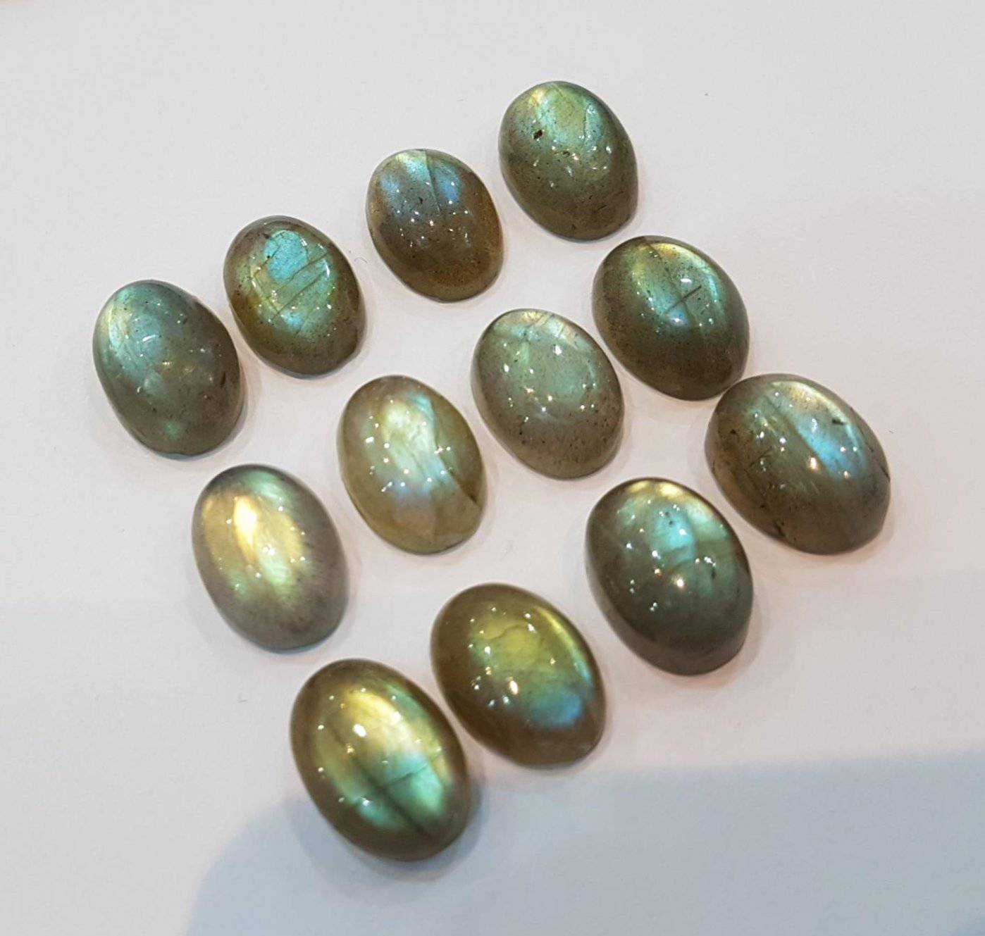 11x9mm Labradorite Oval Cabochons Flat back Lot - The LabradoriteKing