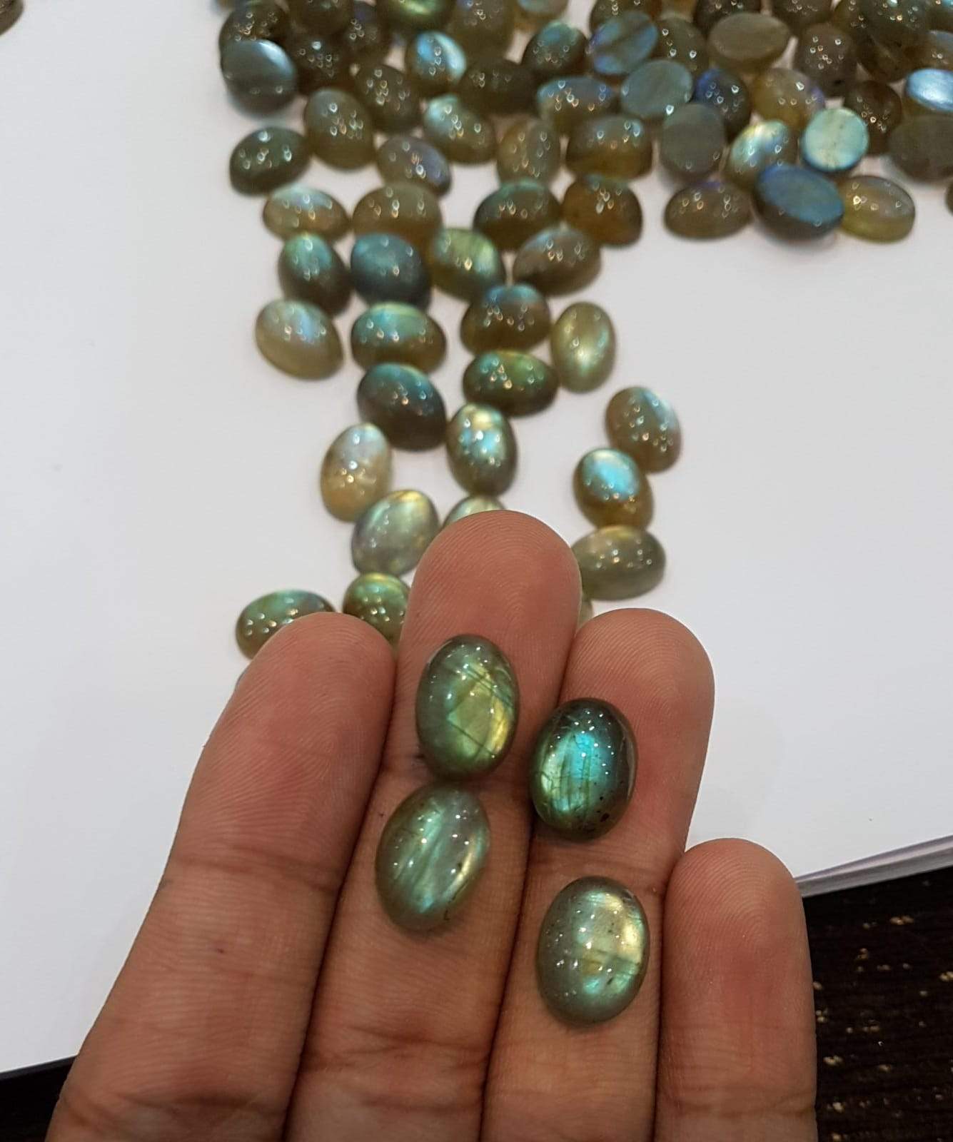 11x9mm Labradorite Oval Cabochons Flat back Lot - The LabradoriteKing