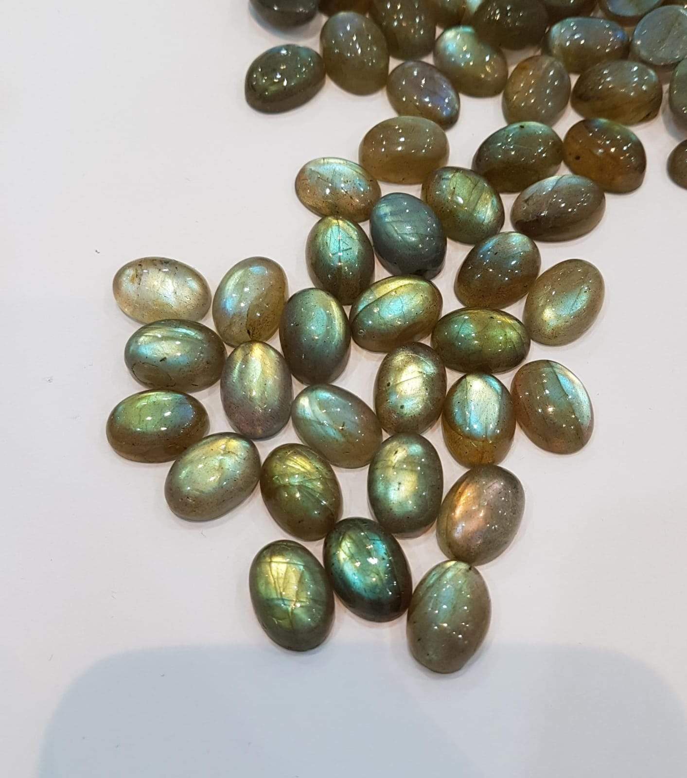 11x9mm Labradorite Oval Cabochons Flat back Lot - The LabradoriteKing