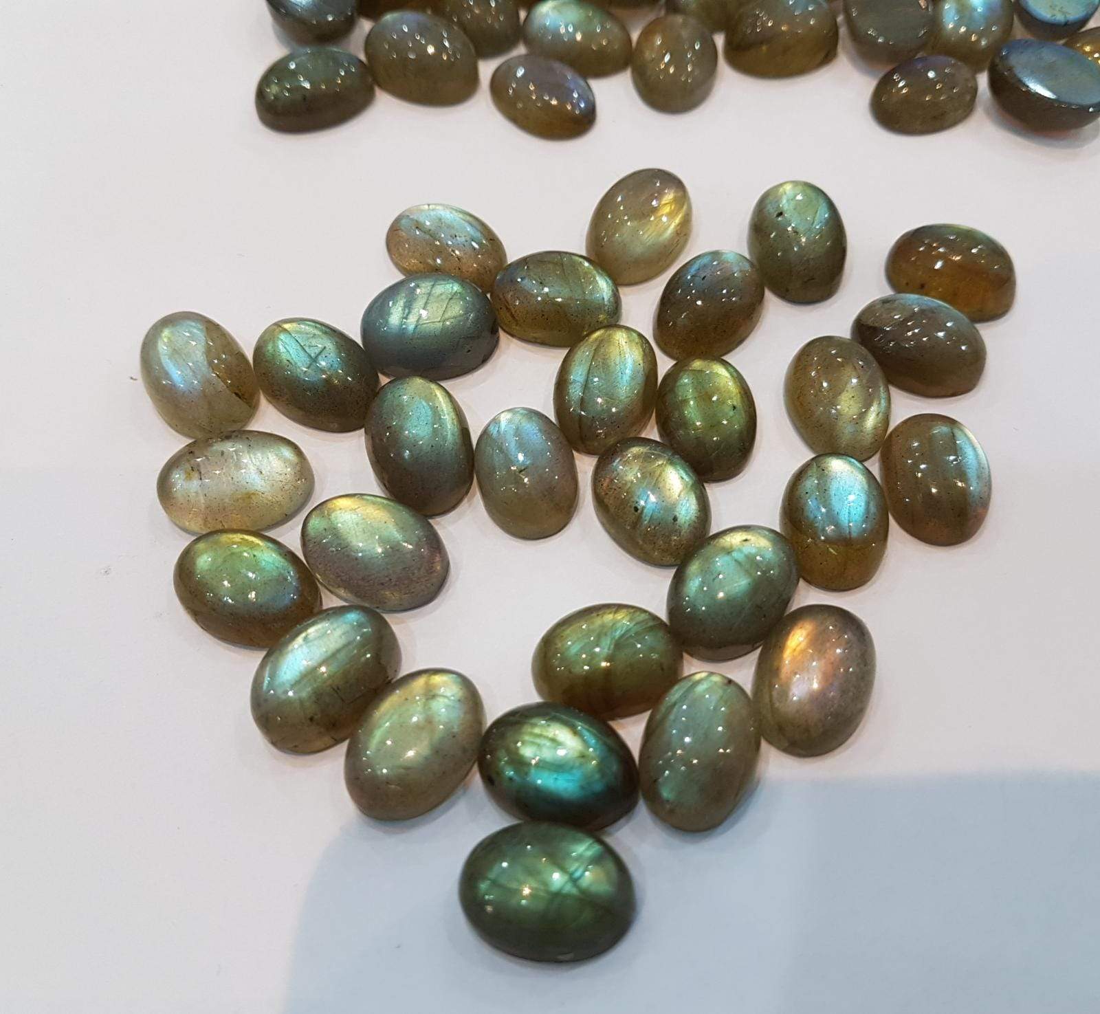 11x9mm Labradorite Oval Cabochons Flat back Lot - The LabradoriteKing