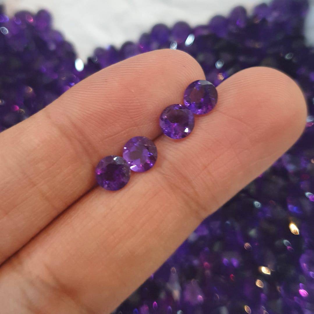 12 Pcs Amethyst Round 6mm | Top Quality Calibrated Size - The LabradoriteKing