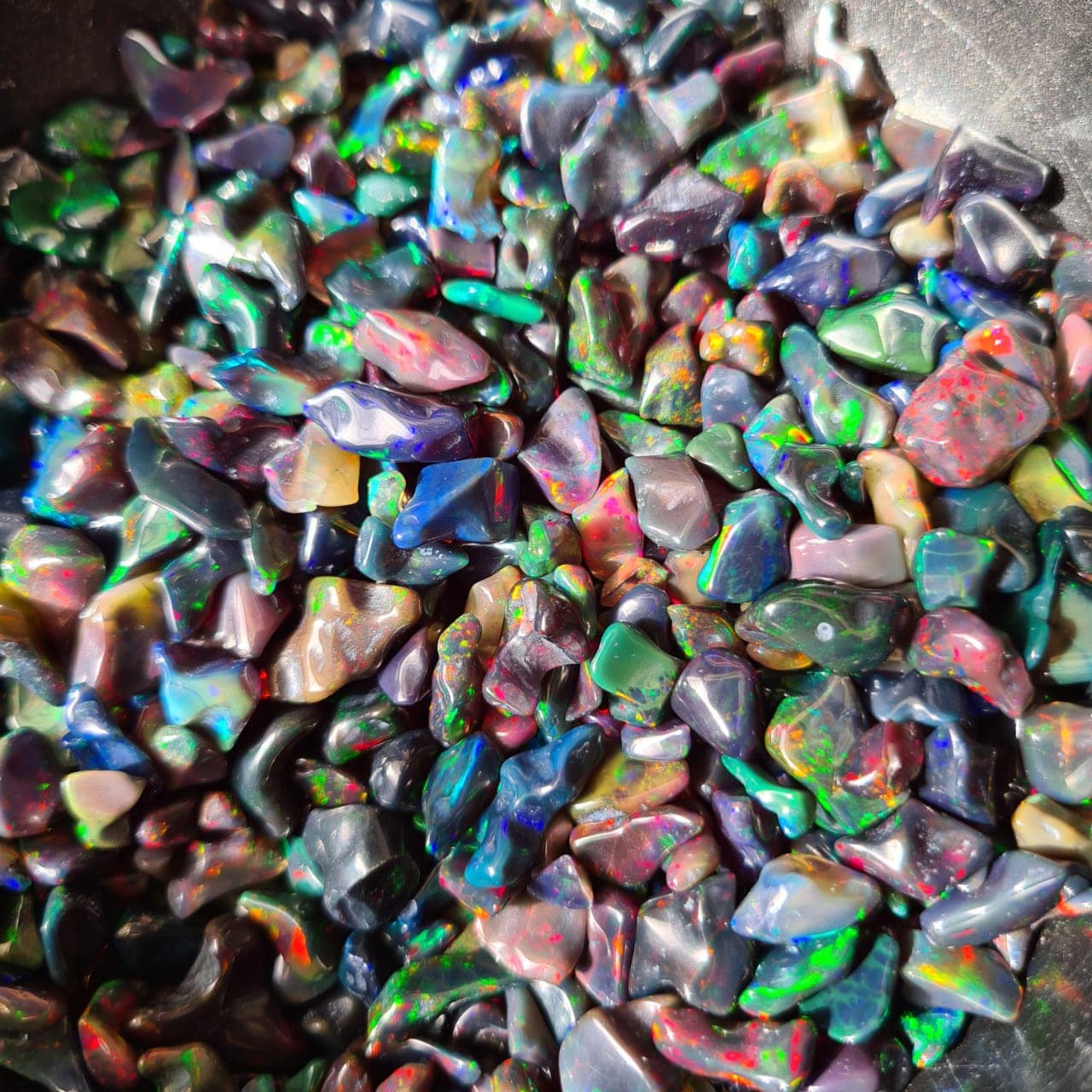 12 Pcs Black Opal Polished Tumbels | Uneven Shapes 5-15mm Sizes - The LabradoriteKing