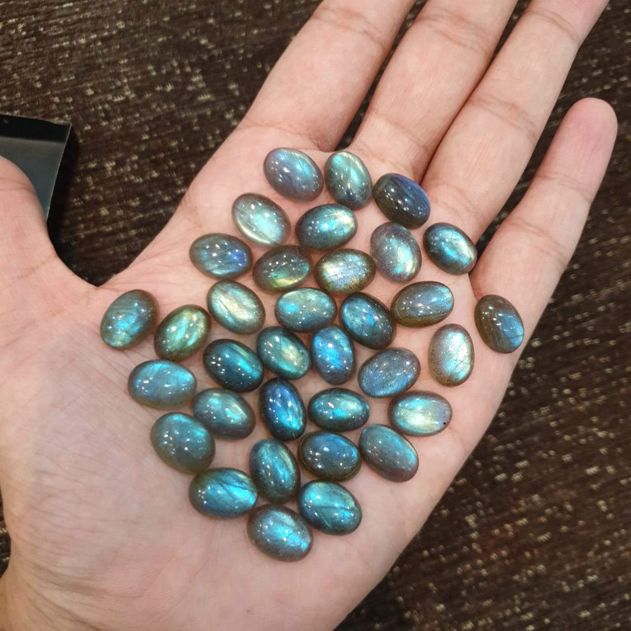 12 Pcs Blue Labradorite Cabochons OVALS | 14x10mm Calibrated - The LabradoriteKing