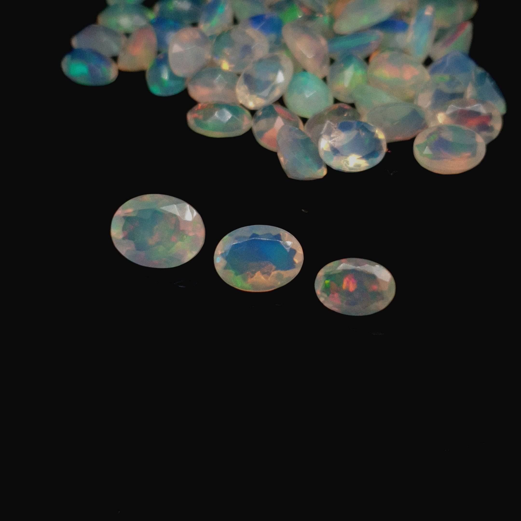 12 Pcs Faceted Fire Opals 6x4mm Ovals | Great Fire . - The LabradoriteKing