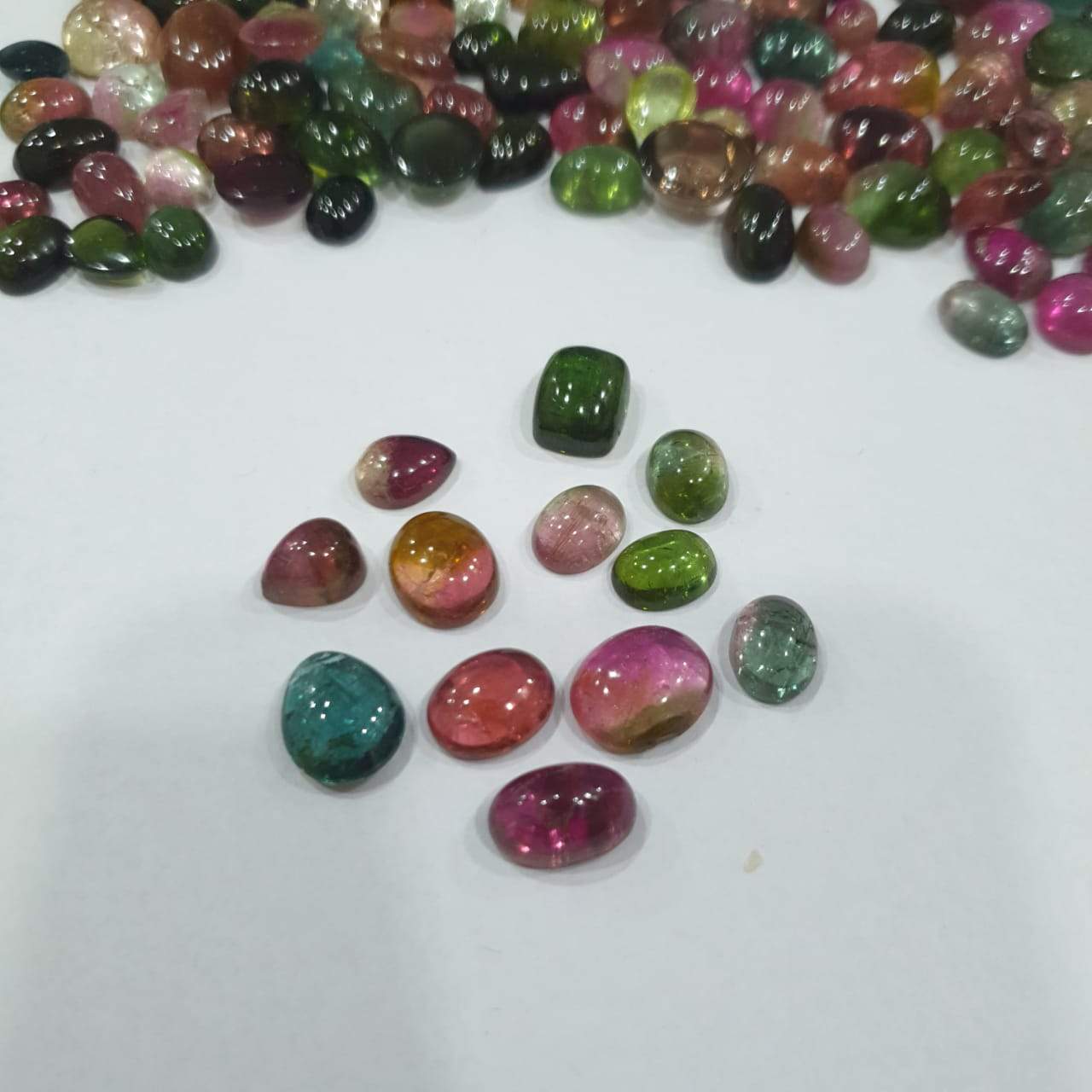 12 Pcs Multi-Colour/  Tourmaline Cabochons 8-10mm - The LabradoriteKing