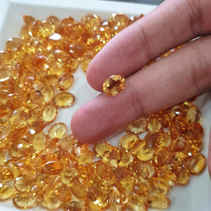 12 Pcs Natural Citrine Oval Gemstones | Top Quality - The LabradoriteKing