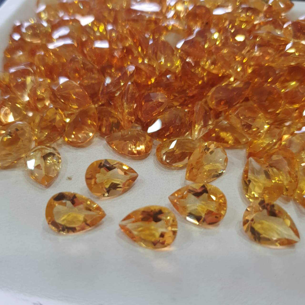 12 Pcs Natural Citrine Teardrops Gemstones | Top Quality - The LabradoriteKing