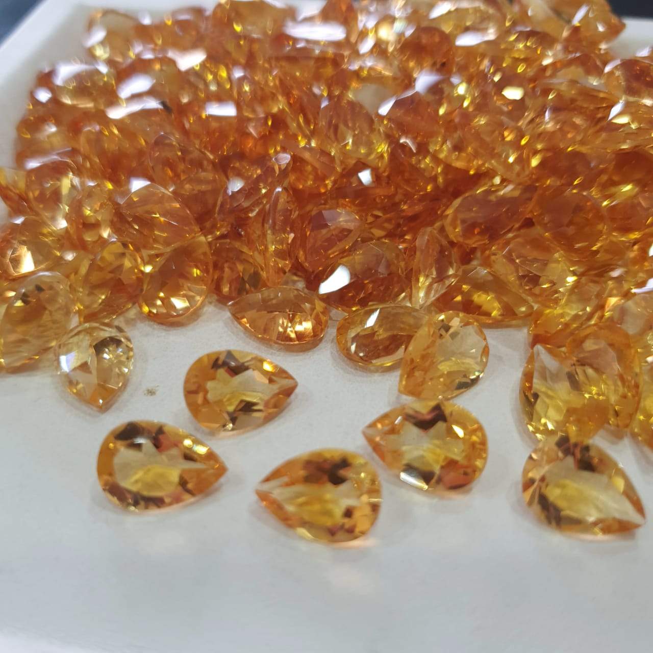 12 Pcs Natural Citrine Teardrops Gemstones | Top Quality - The LabradoriteKing