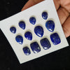 12 Pcs Natural Lapis Lazuli Rosecut Gemstones | Mix Shape, 12-18mm Size, - The LabradoriteKing