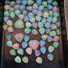 12 Pcs Natural Opal Heart 5-8mm Size | Flat Back Cabochons - The LabradoriteKing