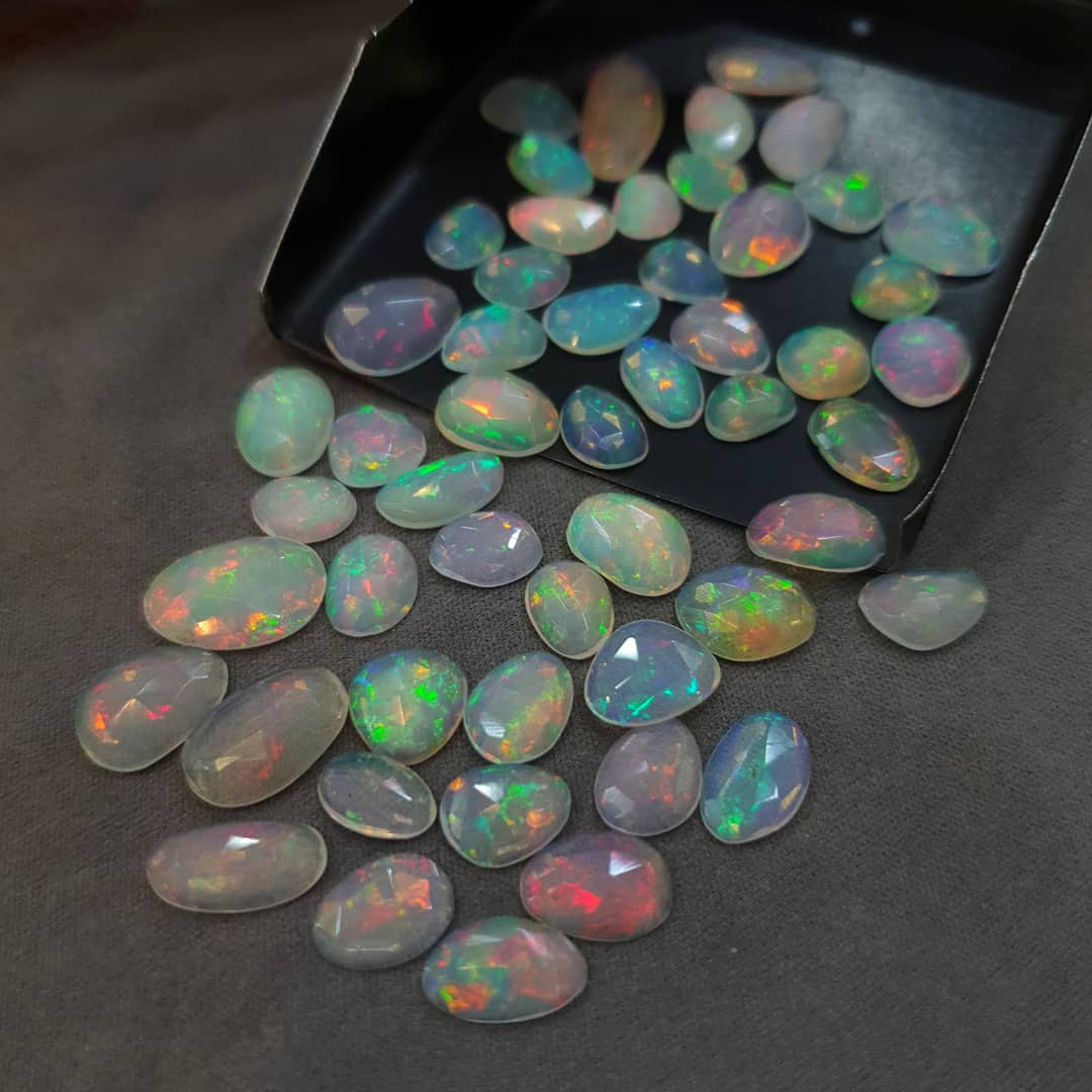 12 Pcs Natural Opal Rose Cuts | 6-10mm Free Size | High Quality Fire - The LabradoriteKing