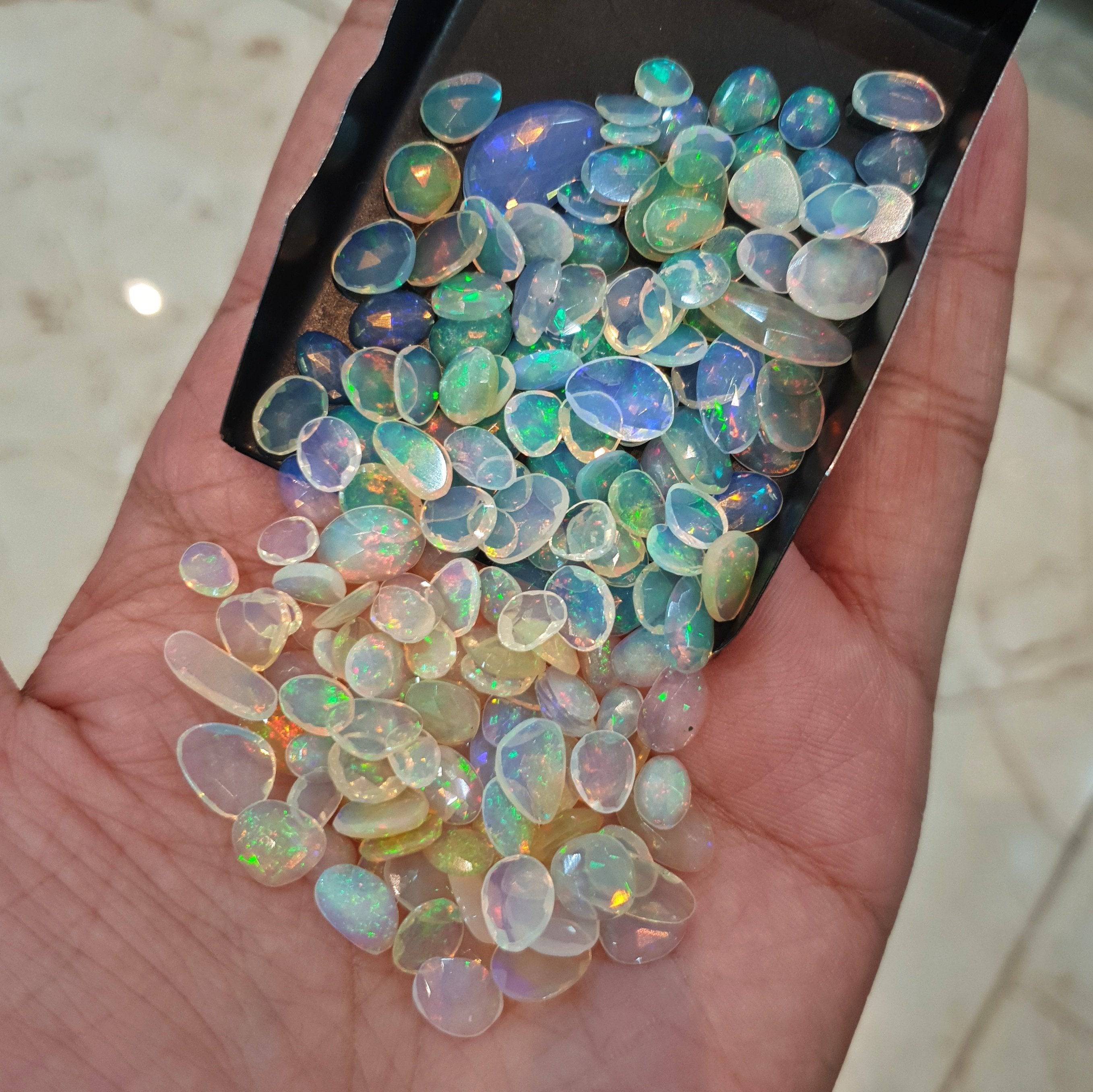 12 Pcs Natural Opal Rose Cuts | 6-10mm Free Size | High Quality Fire - The LabradoriteKing