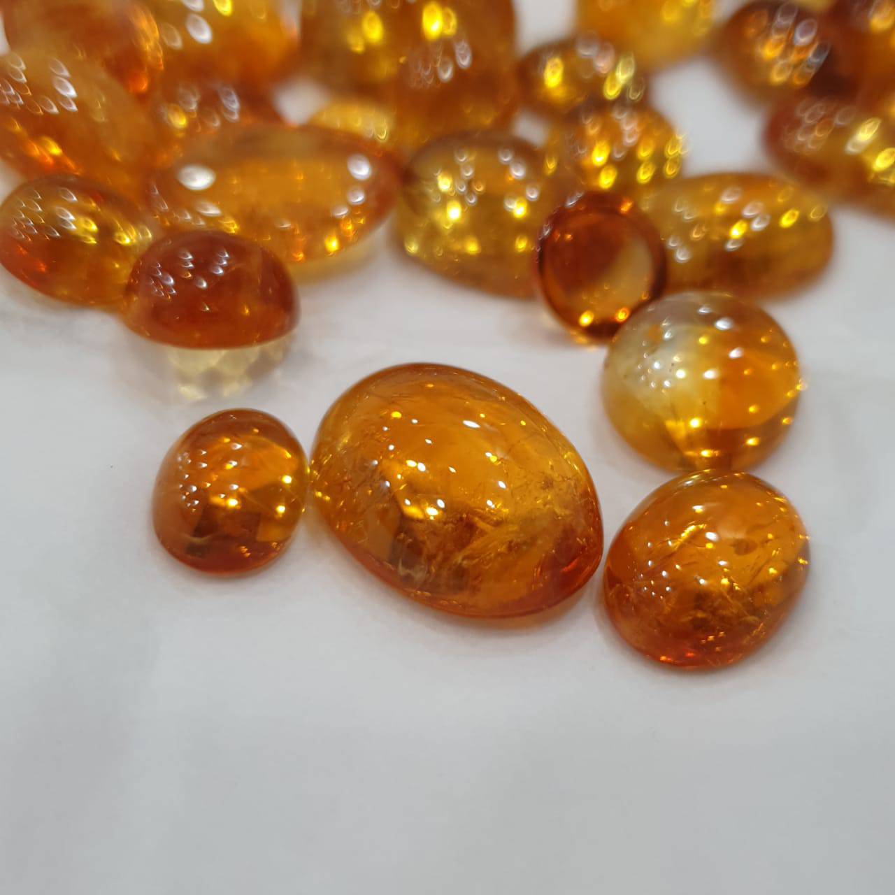 12 Pcs of Natural citrine Deep Colour | Cabochons 10-25mm - The LabradoriteKing