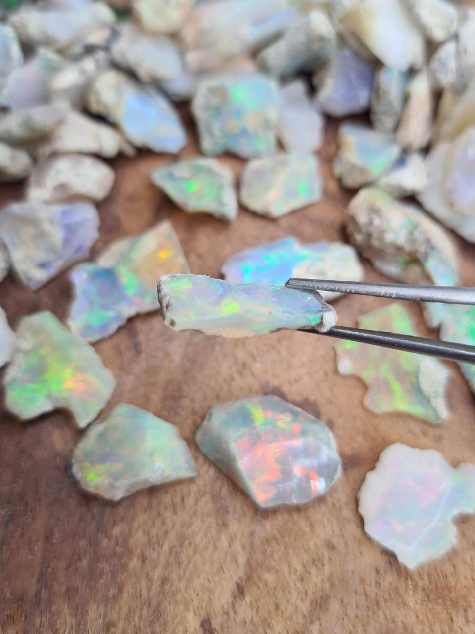 12 Pcs Raw Ethiopian Opals | Thinner slice of 12-20mm Mix - The LabradoriteKing