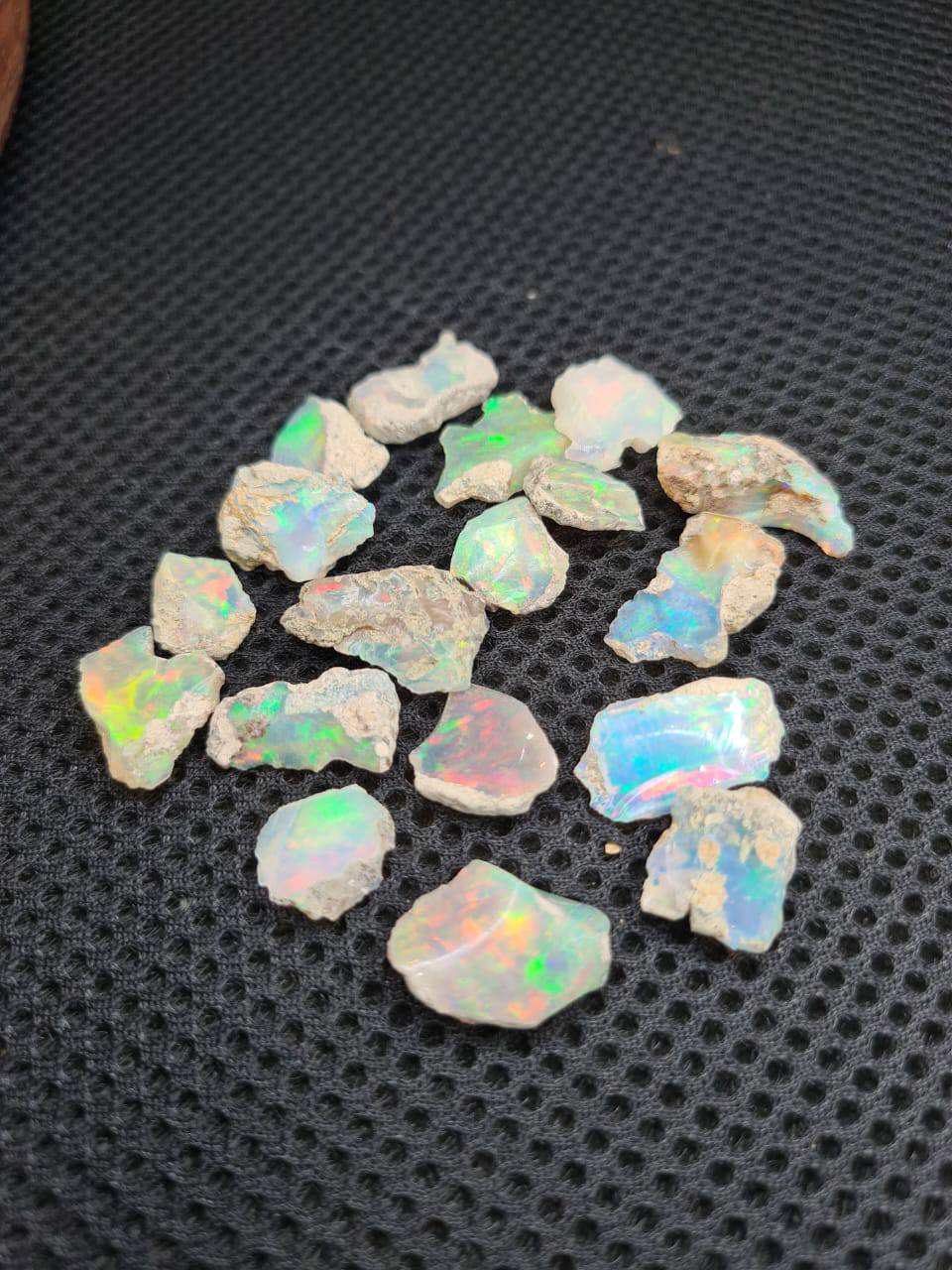 12 Pcs Raw Ethiopian Opals | Thinner slice of 12-20mm Mix - The LabradoriteKing