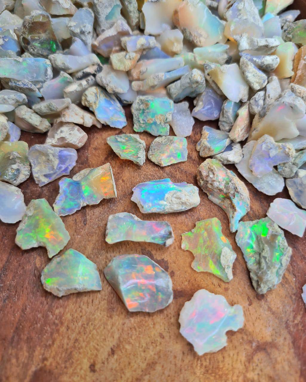 12 Pcs Raw Ethiopian Opals | Thinner slice of 12-20mm Mix - The LabradoriteKing