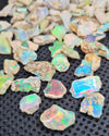 12 Pcs Raw Ethiopian Opals | Thinner slice of 12-20mm Mix - The LabradoriteKing