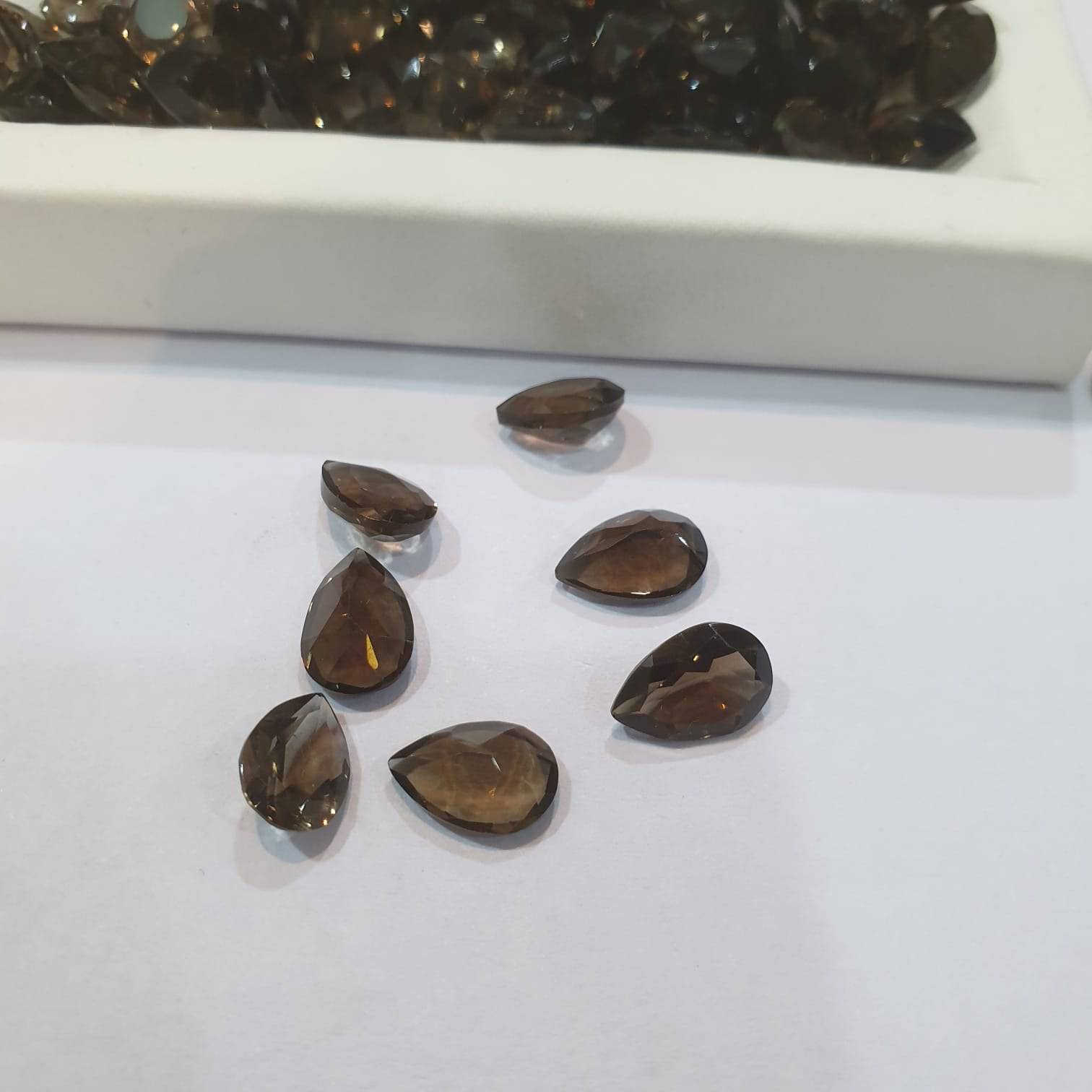 12 Pcs Smoky Quartz 9x6mm teardrop Calibrated - The LabradoriteKing