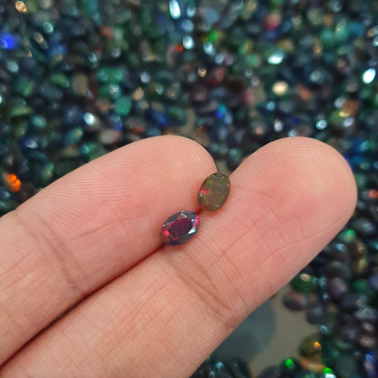 14 Pcs Natural Black Opal Ovals | Faceted in 6x4mm or 7x5mm Ovals - The LabradoriteKing