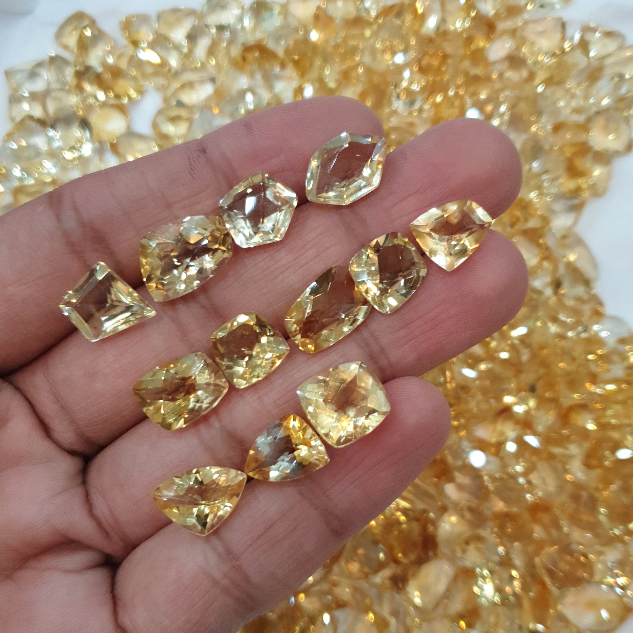 15 Pcs Fancy Cut Citrines | Flawless 10-16mm Sizes - The LabradoriteKing