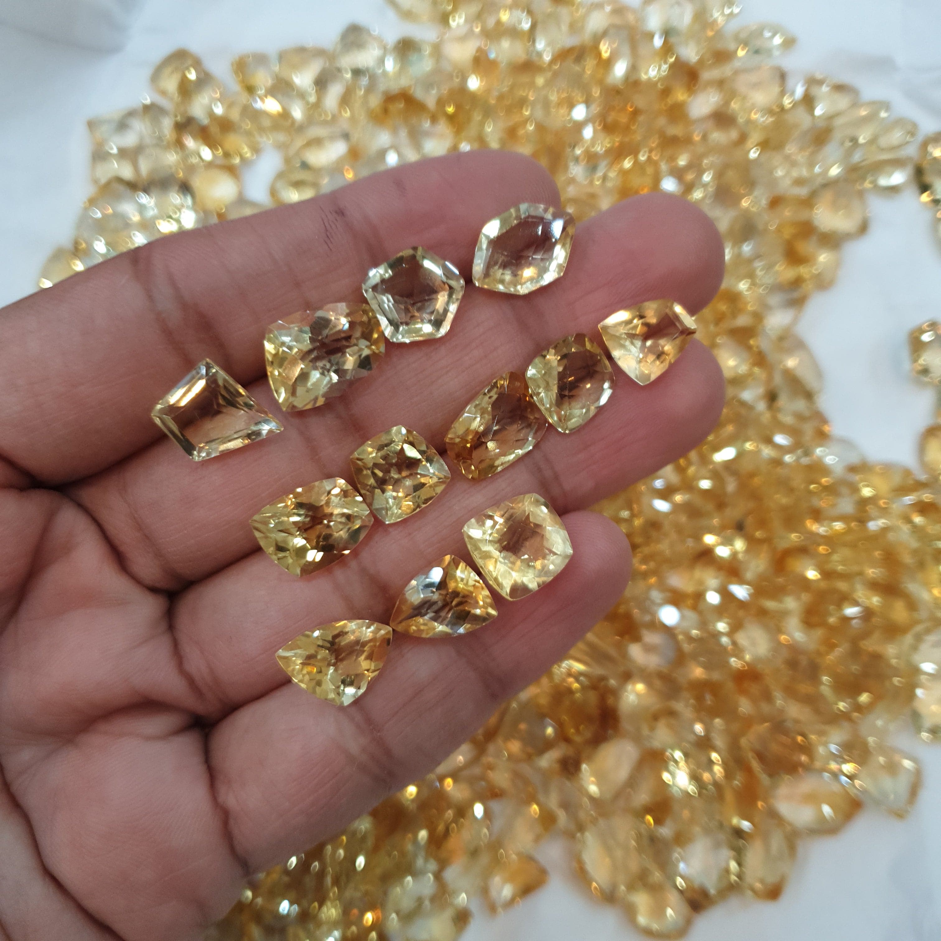 15 Pcs Fancy Cut Citrines | Flawless 10-16mm Sizes - The LabradoriteKing