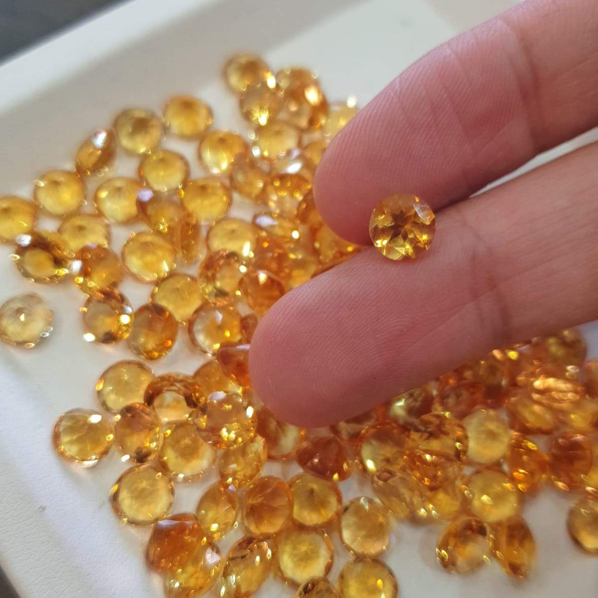 15 Pcs Natural Citrine Round 7mm & 9mm Gemstones | Top Quality - The LabradoriteKing