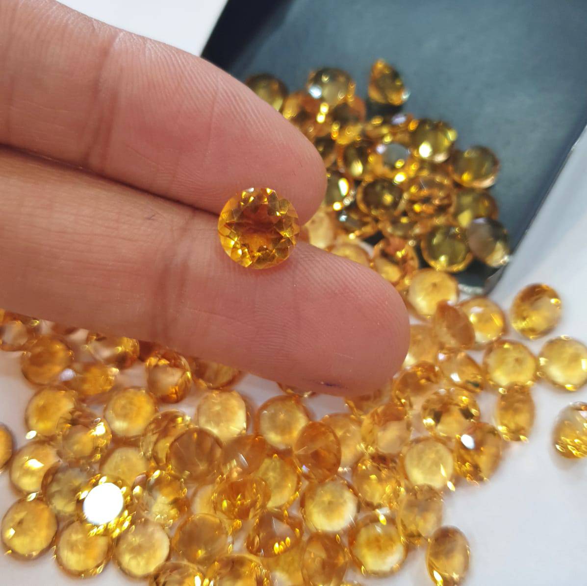 15 Pcs Natural Citrine Round 7mm & 9mm Gemstones | Top Quality - The LabradoriteKing