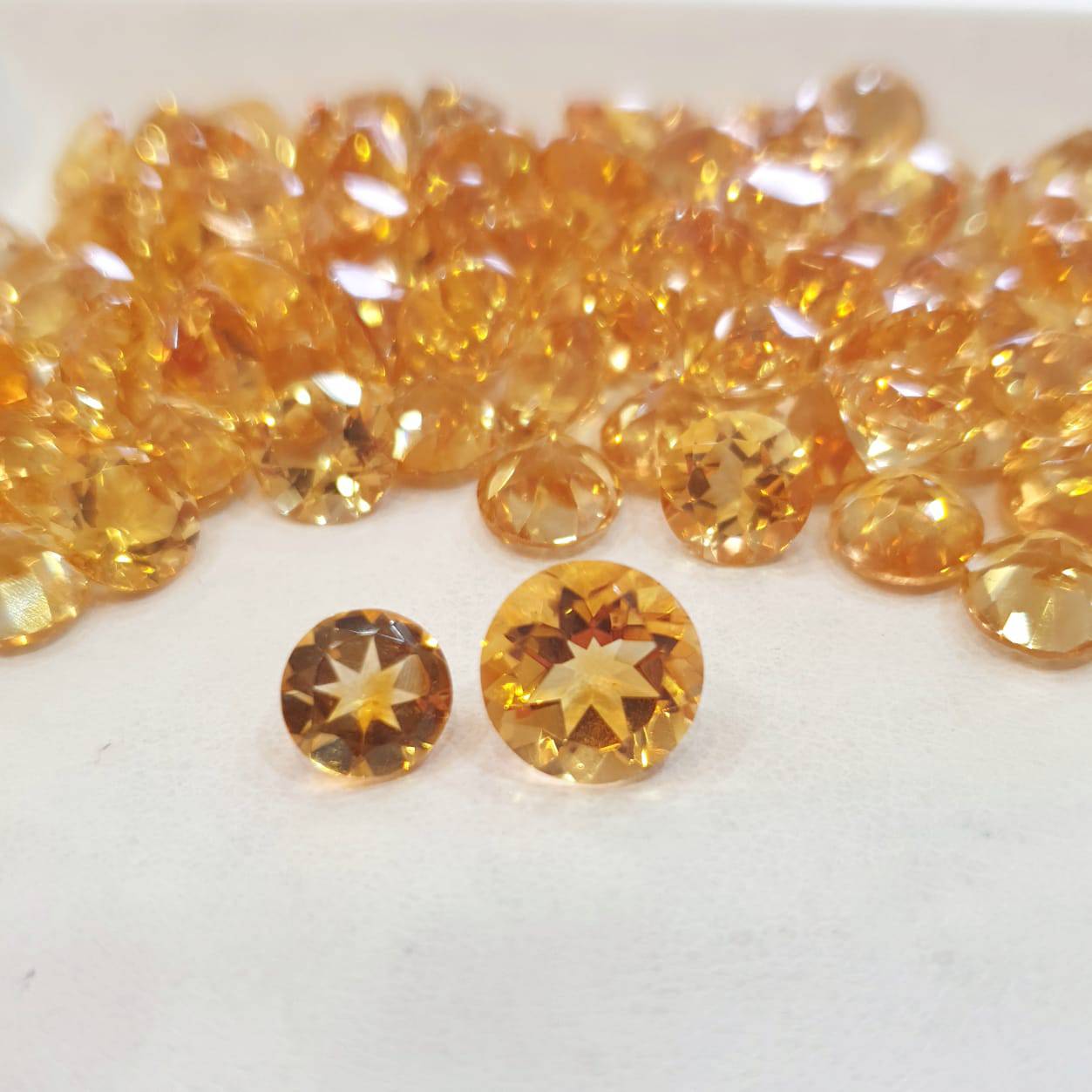 15 Pcs Natural Citrine Round 7mm & 9mm Gemstones | Top Quality - The LabradoriteKing