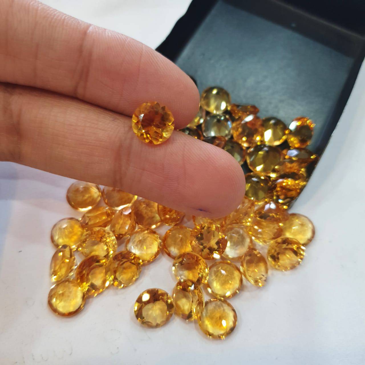 15 Pcs Natural Citrine Round 7mm & 9mm Gemstones | Top Quality - The LabradoriteKing